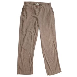 Women's J. Jill Linen Stretch Casual Pants Small Brown Careerwear Office Boho